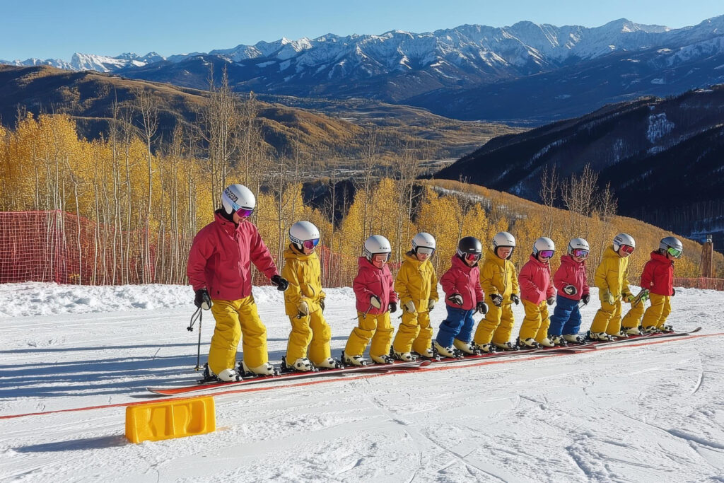 Lecții de ski, în vacanța de iarnă.